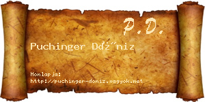 Puchinger Döniz névjegykártya